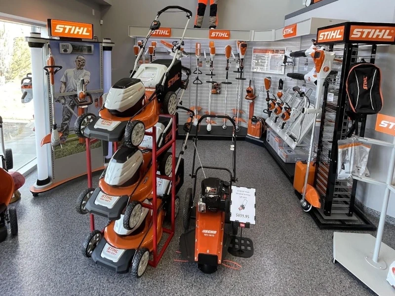 Image of a showroom floor full of Stihl Power Equipment.